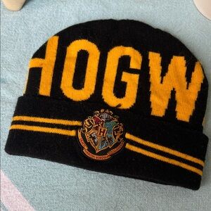 Black and Yellow Hogwarts Crest Beanie